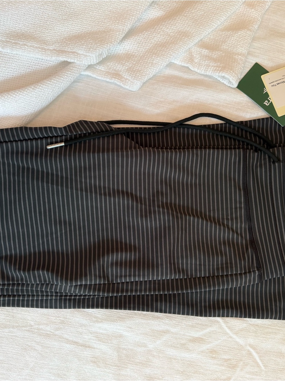 Striped Black Halara flare with Drawstring